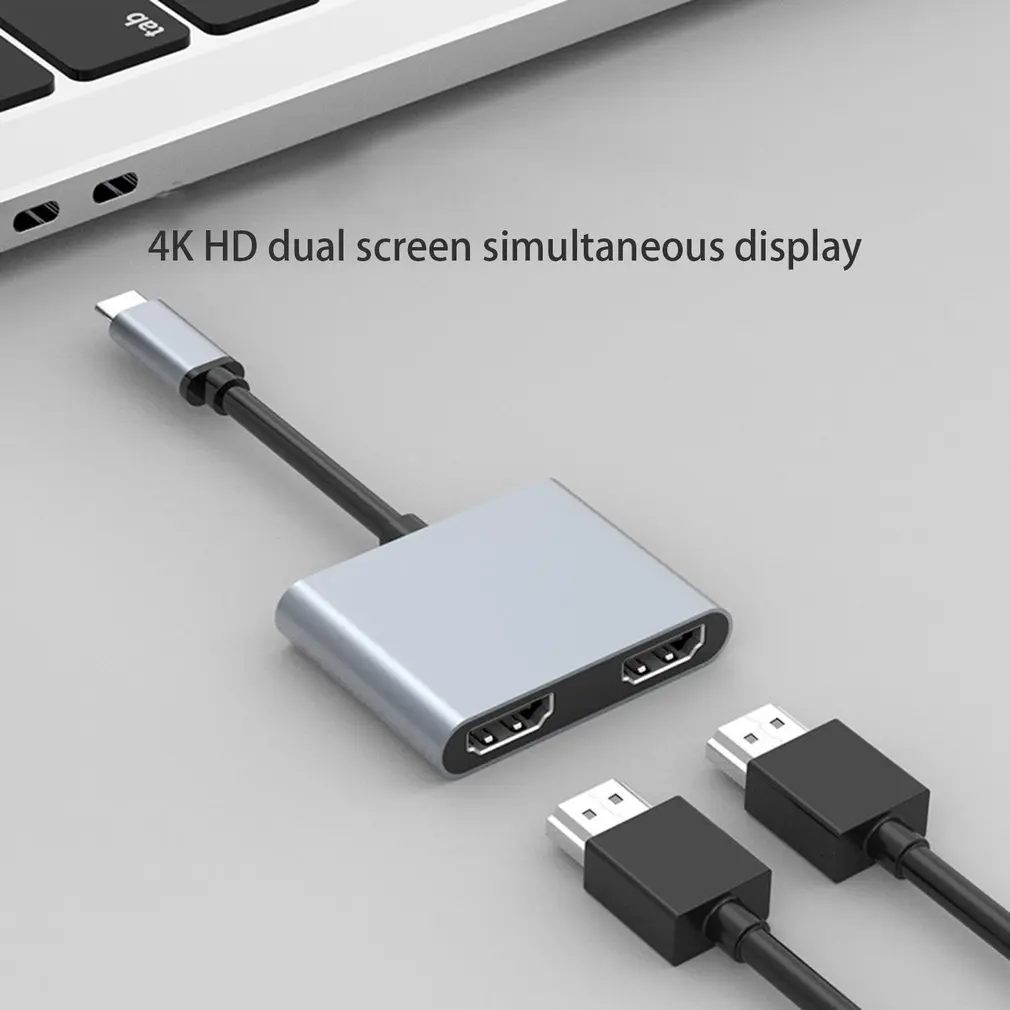 

Адаптер USB C Hub-Dual HDMI-совместимый адаптер airdock Station концентратор USB Type C To 4K HDMI-совместимый конвертер