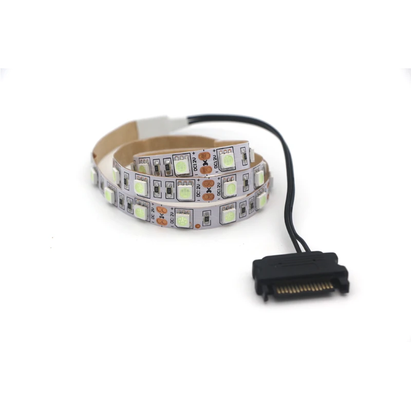 

Ultra low price SATA Interface 5050LED Strip Light 60LEDs/m monochrome Diode Tape Full Kit for PC Computer Case 12v LED strip