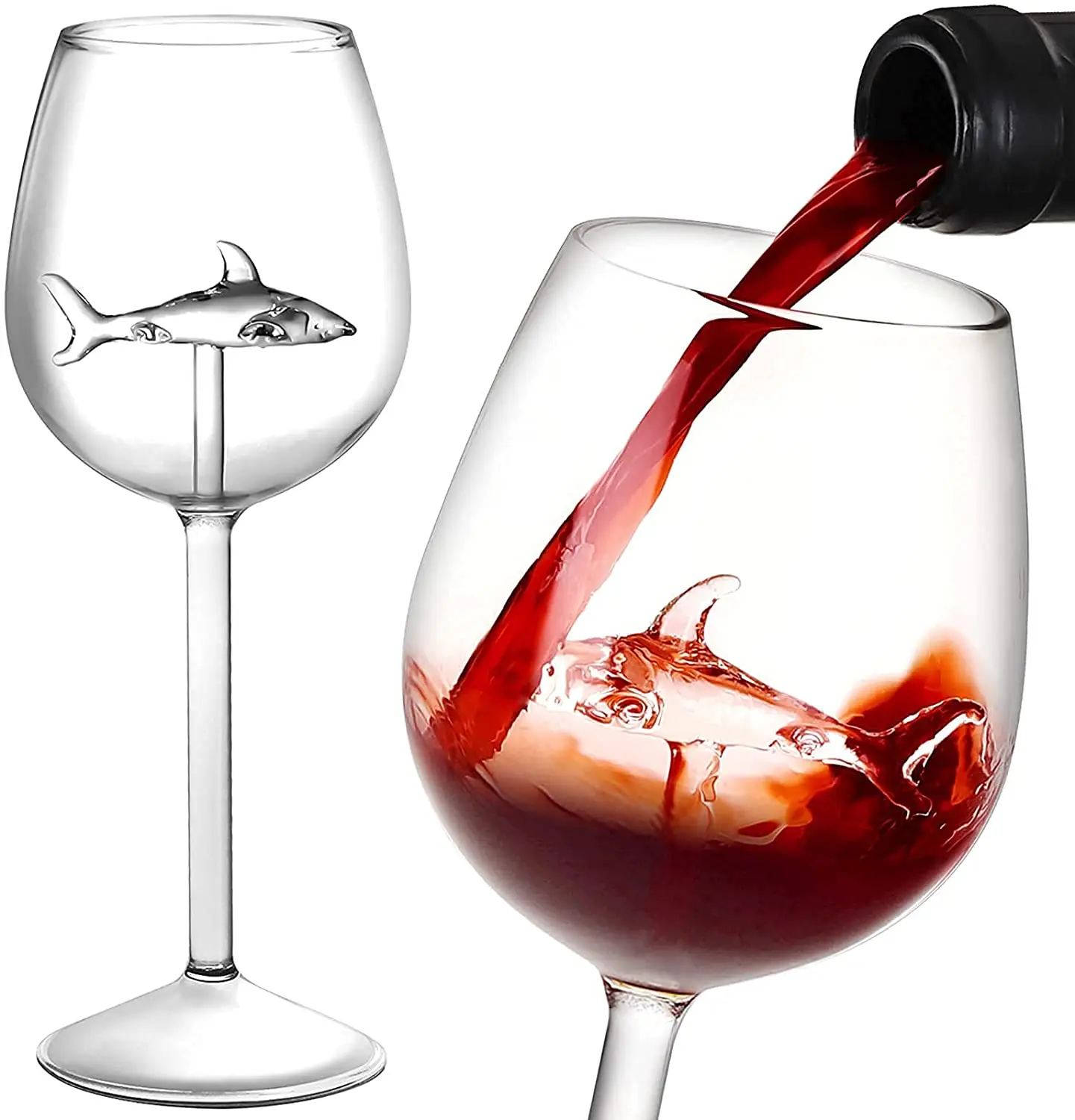 

Glass Cup European Crystal Glass Shark Red Wine Glass Cup wine bottle Glass High Heel Shark Red Wine Cup Wedding Party Gift 21cm