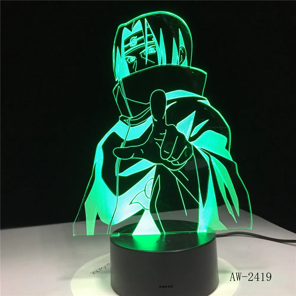 Горячая лампа Наруто 3D японская манга фигурки светодиодный светильник
