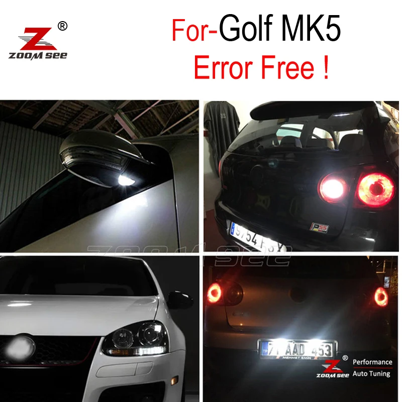 white Reverse bulb + Under mirror + License plate for VW for Golf 5 MK5 MK V LED Exterior + Parking light kit (06-09)
