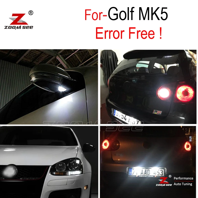 Белая лампа заднего хода + зеркало номерной знак для VW for Golf 5 MK5 MK V комплект