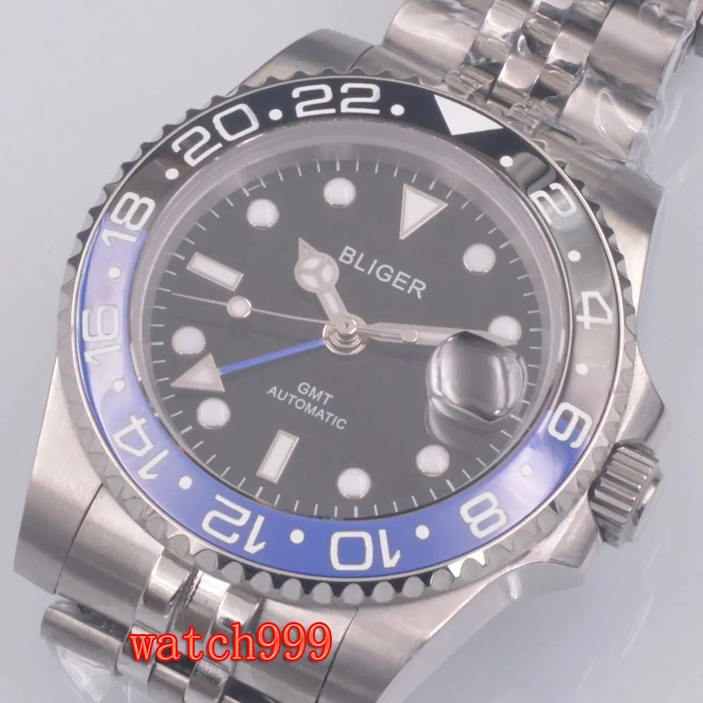 Часы Bliger Мужские механические с индикацией даты модные светящиеся браслетом из