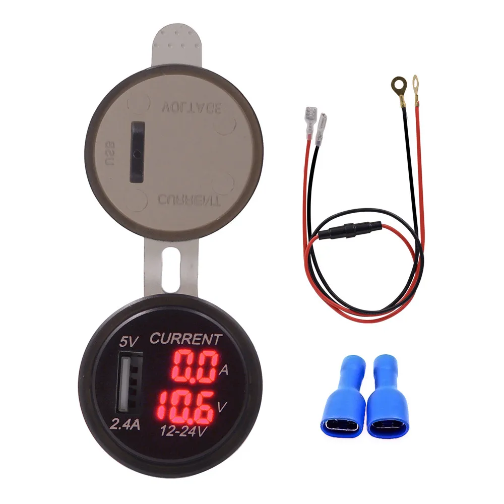 12-24V зарядка для мотоцикла водонепроницаемый 3,0 USB зарядное устройство 5V 2.4A светодиодный дисплей Вольтметр для мобильного телефона зарядное устройство