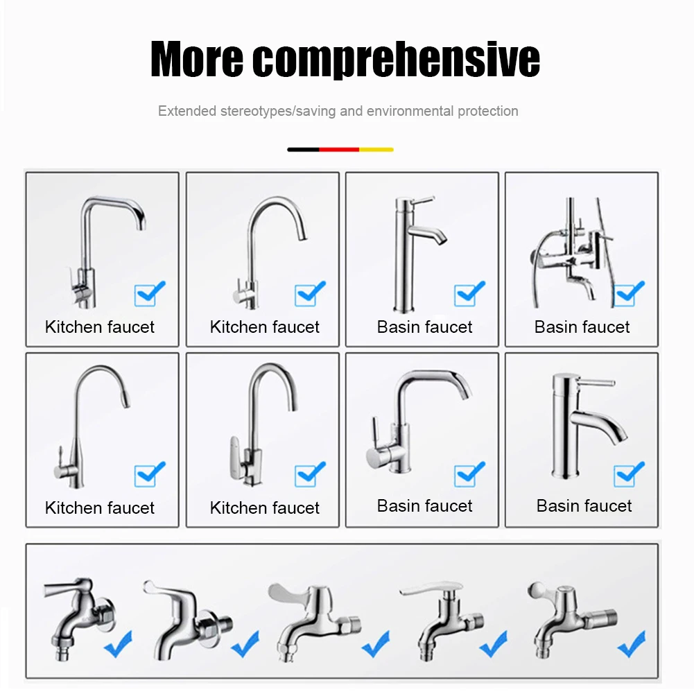 

Pressurized Kitchen Sink Tap Foamer Aerator Splash-proof Swivel Head Faucet Nozzle Bubbler Filter Shower Connector Adapter