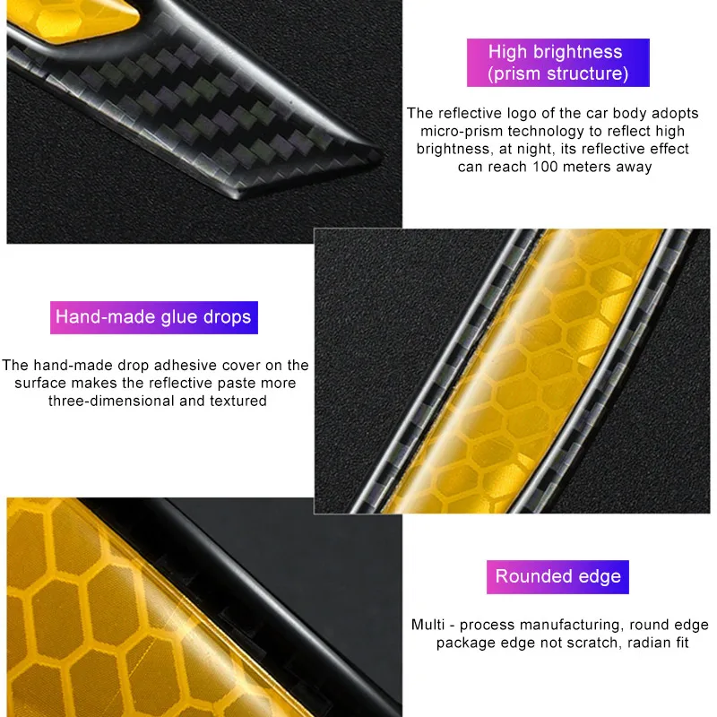 2 шт. светоотражающие наклейки из углеродного волокна|Наклейки на автомобиль| |