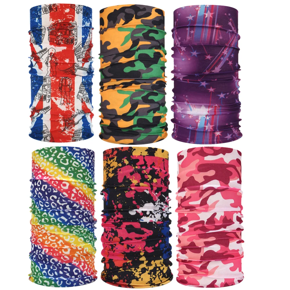6 шт шарф мульти функциональный летняя Солнцезащитная Спортивная маска для лица
