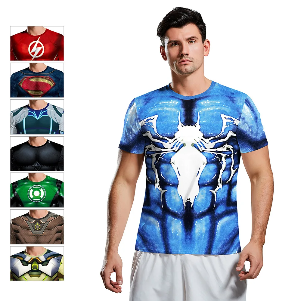 Популярная мужская футболка с коротким рукавом 3D принтом молнией уникальная