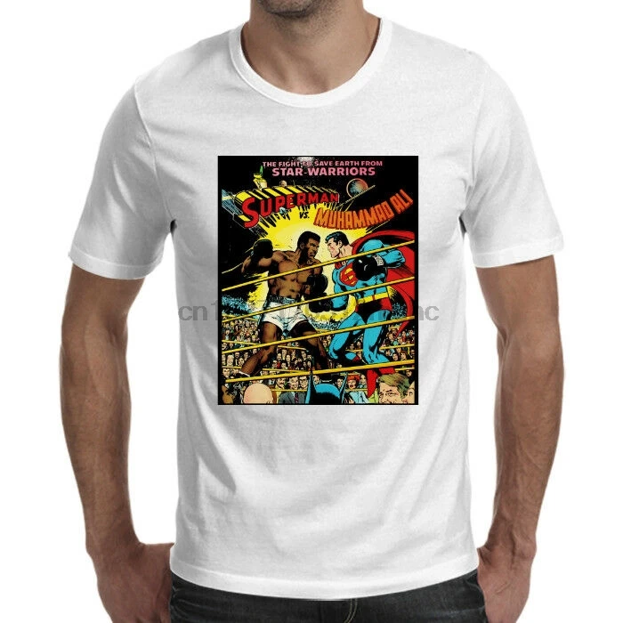 Белый чехол с героями комиксов Супермена против Мохаммеда Али размер S-5XL |