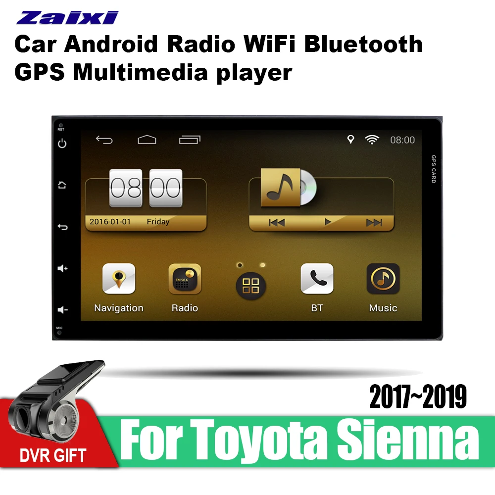 Для Toyota Sienna 2017 2018 2019 автомобильные аксессуары GPS Android навигация мультимедийный