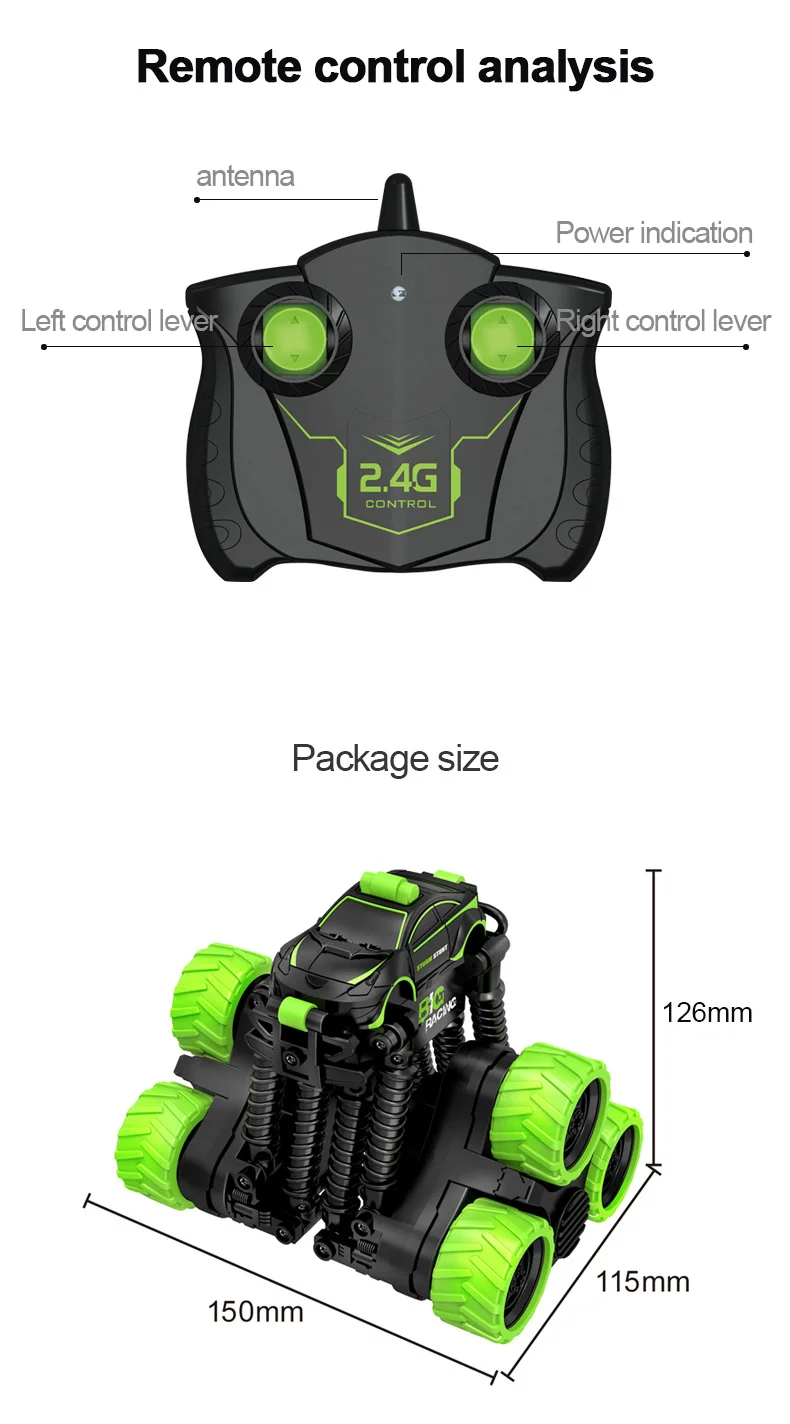 

RC Car Boy Roll Stunt Car Remote Control Off-road Tipper Climbing Car Telescopic Deformation High-speed Children's Toy Car