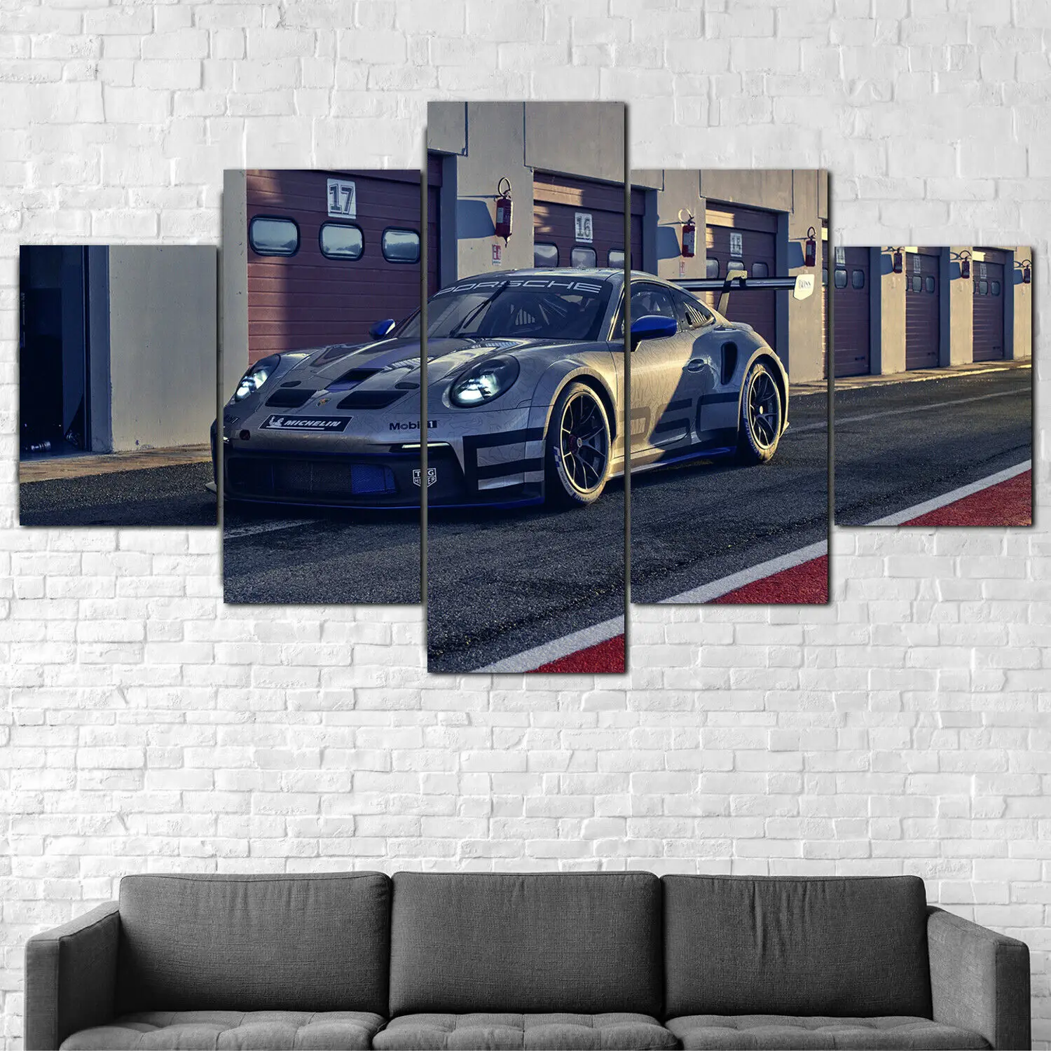 

No Framed Canvas 5Pcs GT3 Cup Sports Car Wall Art Posters Pictures Home Decor Accessories For Living Room Paintings
