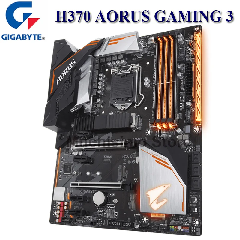 Verkauf LGA 1151 Gigabyte H370 AORUS Gaming 3 Motherboard 64GB PCI-E 3,0 M.2 DDR4 Core I7/i5/i3 Desktop Placa-Mãe 1151 HDMI-kompatibel