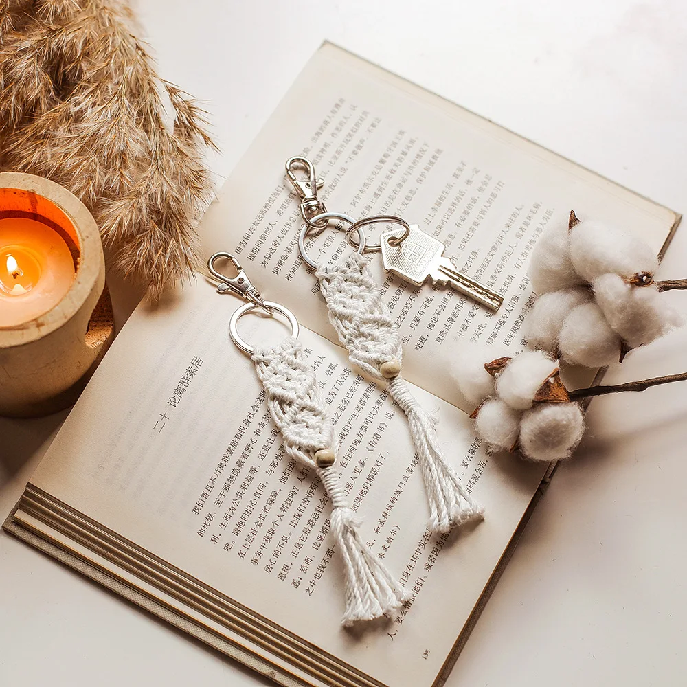 Модный тканый металлический брелок в скандинавском стиле новинка с бахромой