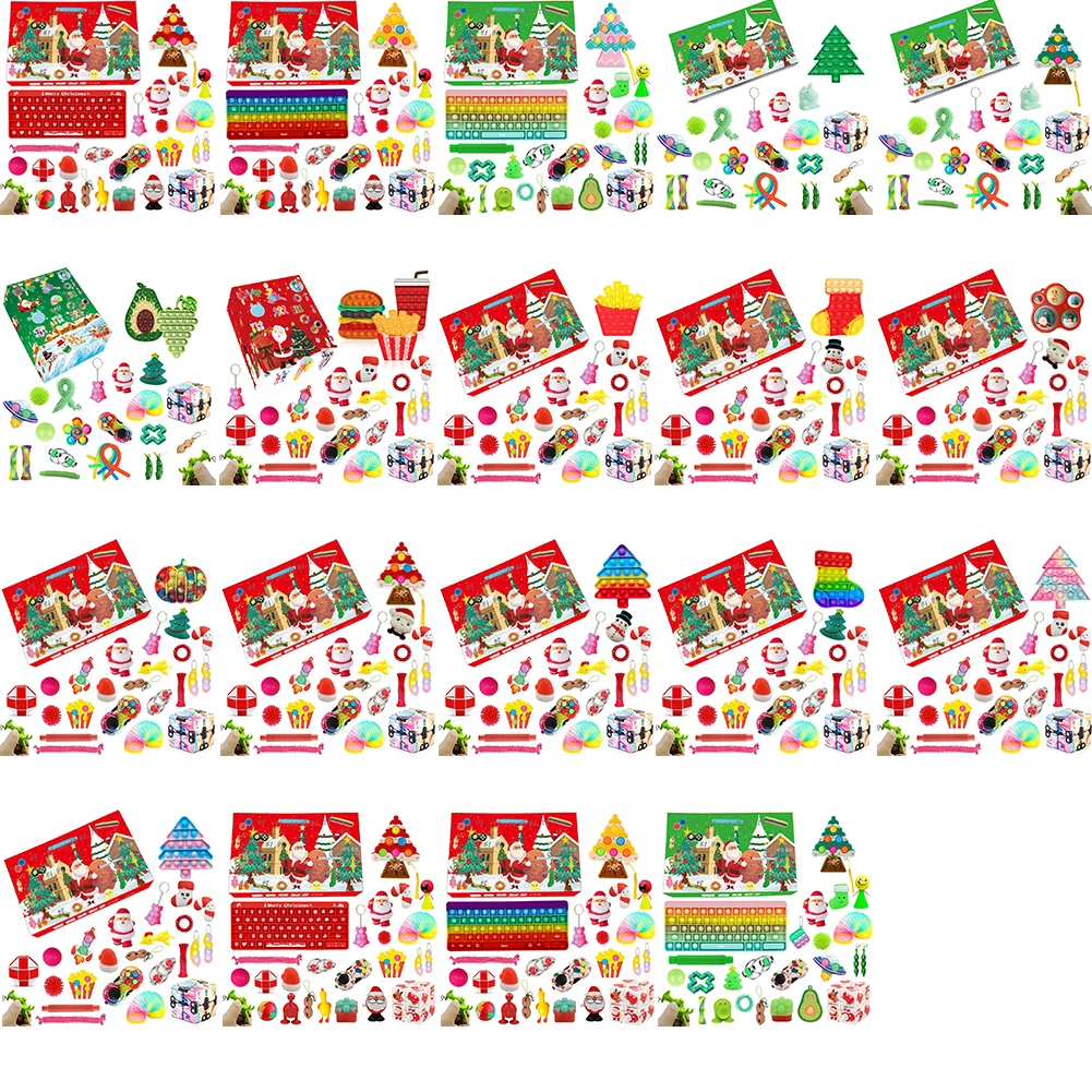 

Рождественский календарь с обратным отсчетом, сюрприз, антистрессовая игрушка, Рождественская игрушка с пузырьками, Подарочная коробка, но...