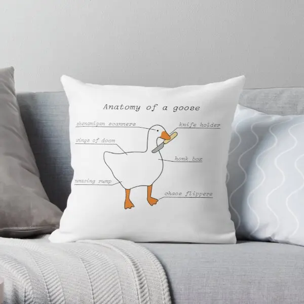 

Anatomy Of A Goose Untitled Goose Game Soft Throw Pillow Cover Print Pillow Case Waist Cushion Cover Pillows NOT Included
