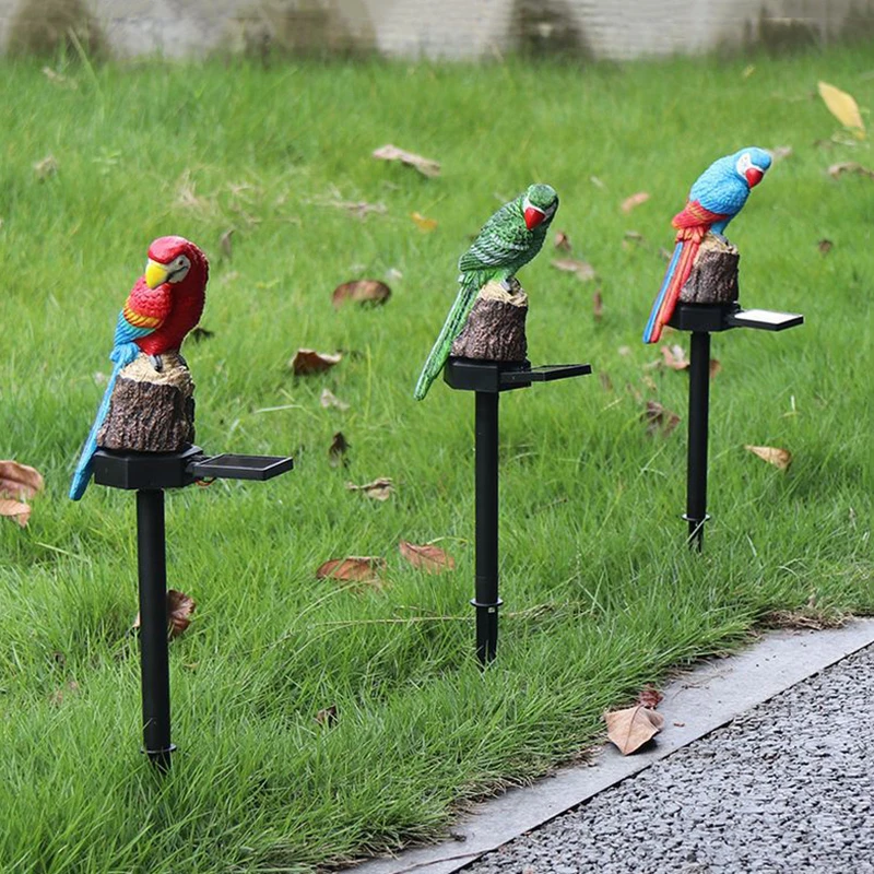 Солнечный светильник на открытом воздухе светодиодный попугай газонный