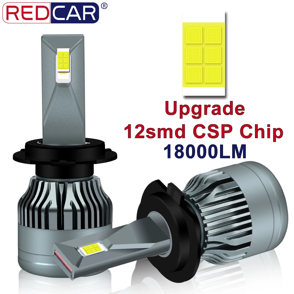 

2pcs H4 H7 LED Car Headlight Bulb 18000LM 6500K 9006 HB4 9005 HB3 9012 Hir2 H11 H1 Mini Auto Fog DC 12V 50W Head Lamp CSP Chips
