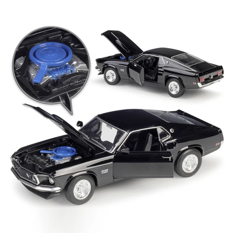 HOMMAT 1:24 Ford Mustang Boss 429 модель автомобиля игрушка из металлического сплава литая