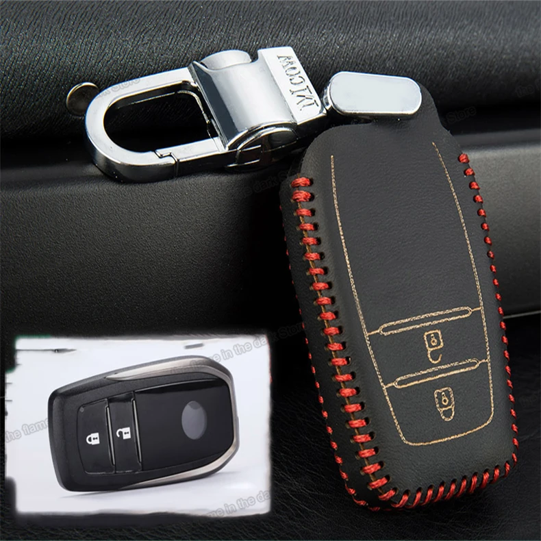 

lsrtw2017 cowl leather car key bag for toyota highlander 2013 2014 2015 2016 2017 2018 2019 Kluger accessories