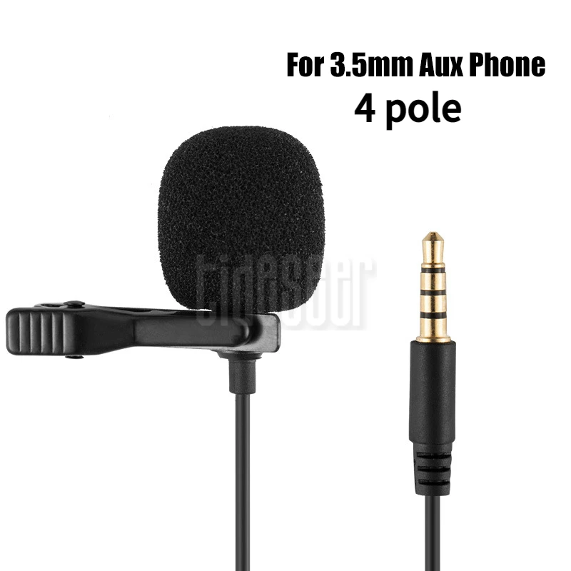 구매 미니 클립 온 라발리에 마이크 라펠 콘덴서 마이크, 아이폰 안드로이드 스마트폰 카메라 PC 노트북용 유선 마이크