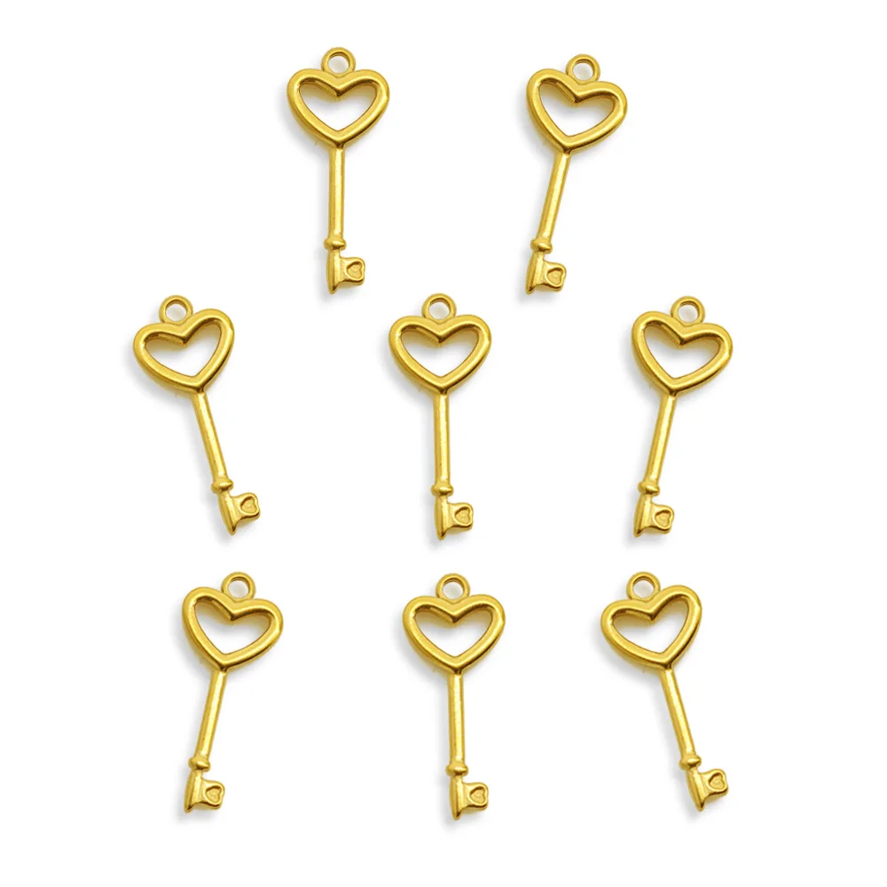 3 шт./лот Подвеска из нержавеющей стали сделай сам 10x22 мм брелок в форме сердца