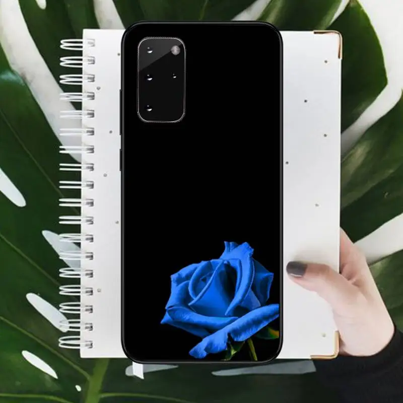 

Blue rose beautiful pattern Phone Case For Samsung galaxy S 9 10 20 A 10 21 30 31 40 50 51 71 s note 20 j 4 2018 plus