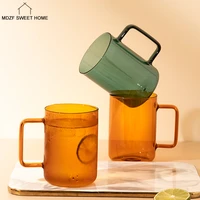 540ml borosilicate glass handle cup for office espresso cappuccino tea water mug simple juice cup drinkware tool