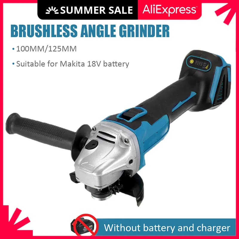 

Upgrade Brushless Cordless Angle Grinder For Makita Battery 100mm 125mm 3 Speeds Power Tools Cutting Machine Polisher DIY
