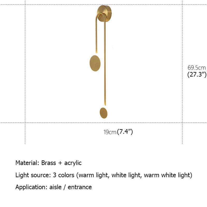 DLMH Nordic Wall Lights Sconces Contemporary Simple Brass LED Lamp Indoor For Home Decoration