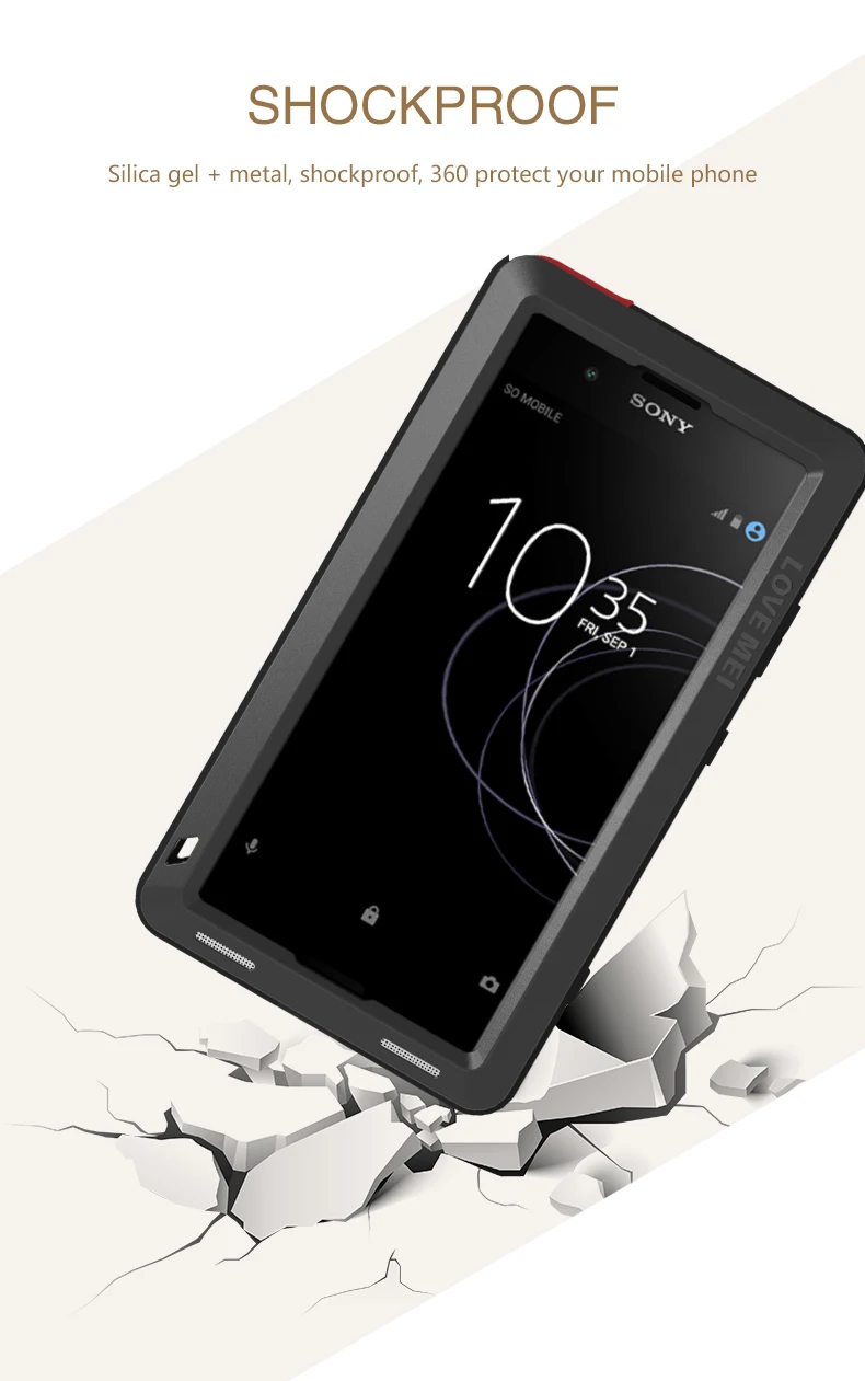 Армированный металлический чехол для Sony Xperia XA1 Plus сверхпрочный защитный