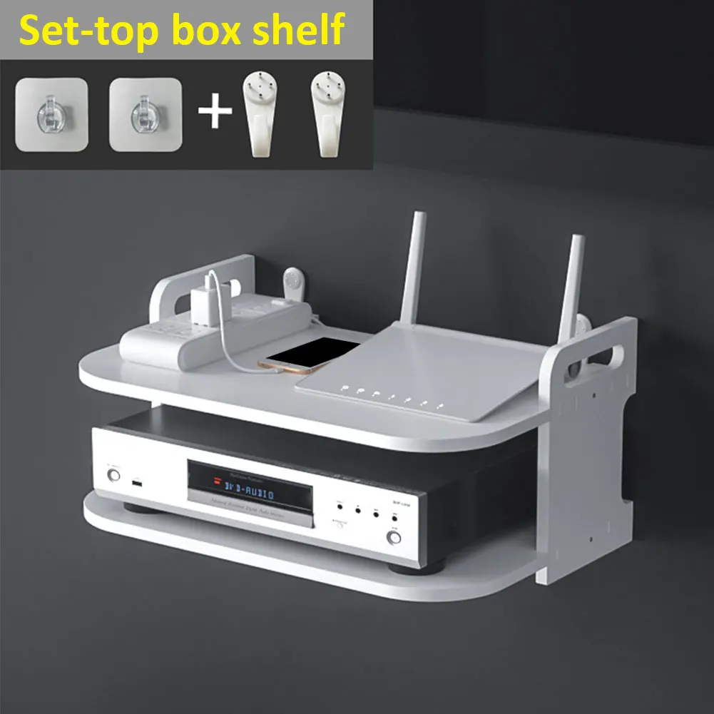

Wall Mount TV Box Shelf Thick DVD Player Projector Holder Rack Router Bracket Home Theater Easy Install Accessories