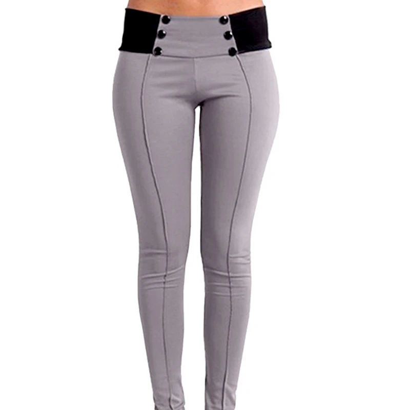 Женские леггинсы с высокой талией NORMOV однотонные облегающие карманами на