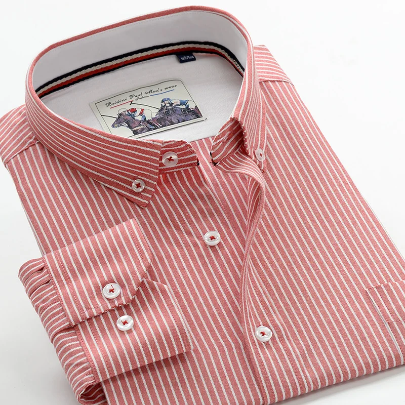 Рубашка мужская хлопковая в полоску классическая брендовая Повседневная