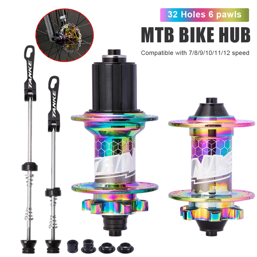 

142mm/148mm Bike Hub 32 Holes Quick Release MTB Bike 6 Pawls Front And Rear Thru-Axle Wheel Hub Bicycle Parts