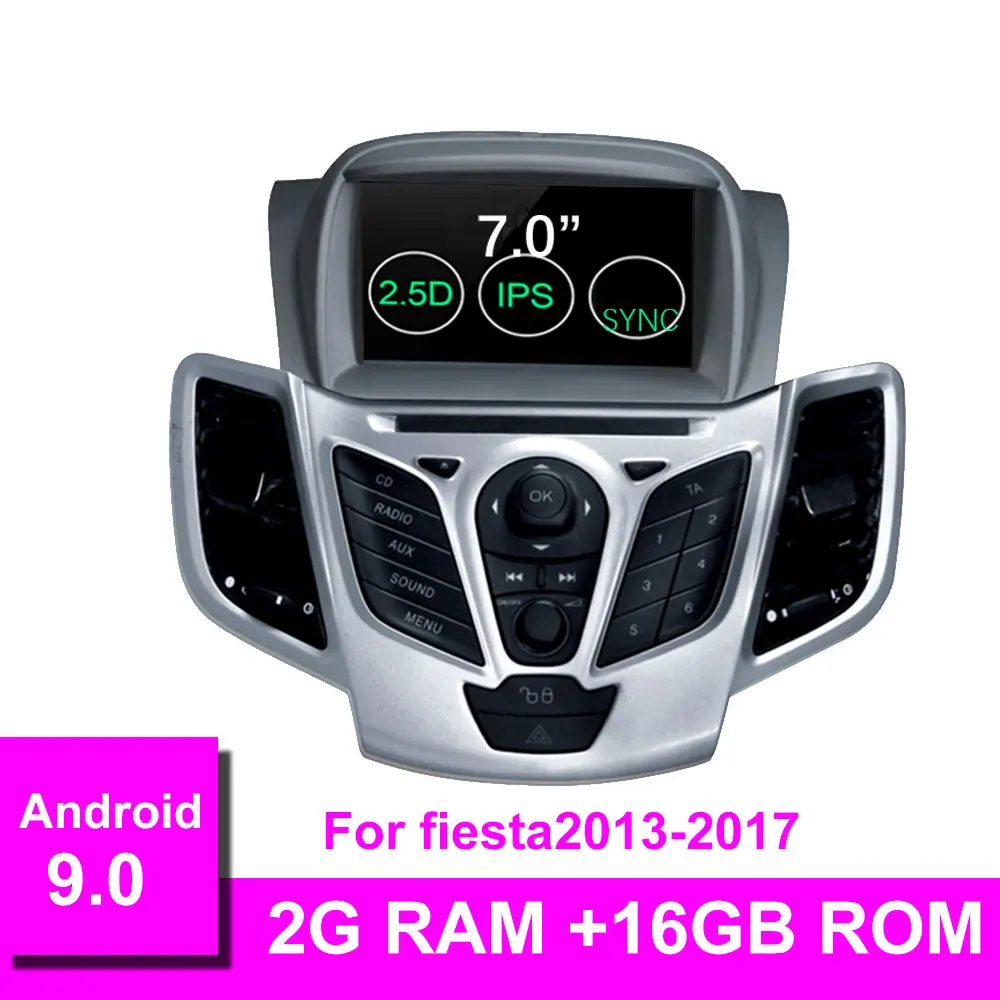 Четырехъядерный android 9,0 автомобильный dvd-плеер gps для Ford Fiesta 2009 2010 2012 2013 навигация в тире стерео радио - Цвет: 13-17