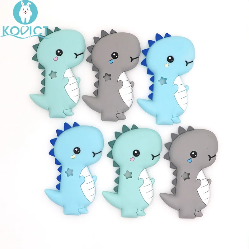 1 шт. Силиконовый грызунок в форме динозавра без бисфенола|Детские прорезыватели|