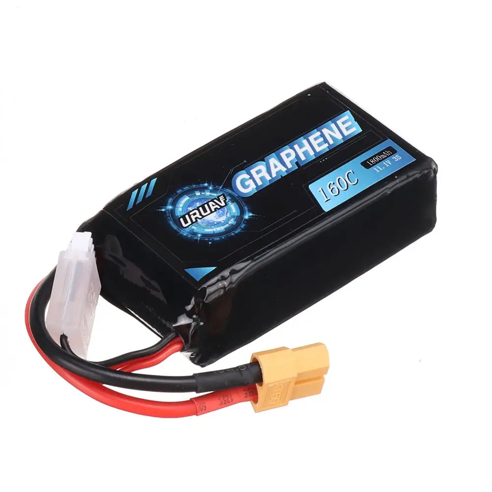 

URUAV GRAPHENE V2.0 11.1V 1800mAh 160C 3S XT60 Plug Lipo Battery for FPV Racing Drone RC Quadcopter Accessories Spare Part