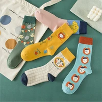 european and american street ins trend socks korean cartoon funny color middle tube college wind sports socks for men and women