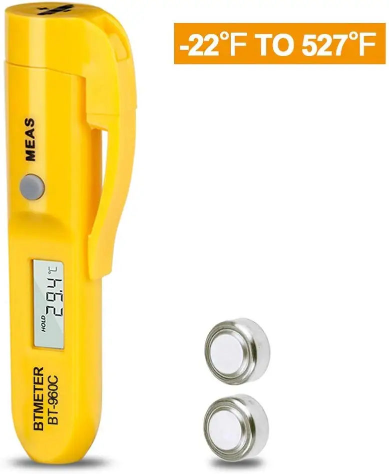 Цифровой мини-термометр BTMETER, цифровой инфракрасный прибор для измерения температуры с карманным зажимом, подходит для кухни, барбекю, сладостей, жарки