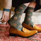 высокие носки женские харадзюку корейский стиль японский стиль длинные хлопок Носки женские с 3d-рельефом в стиле ретро, дизайнерские в Корейском стиле, в стиле Харадзюку