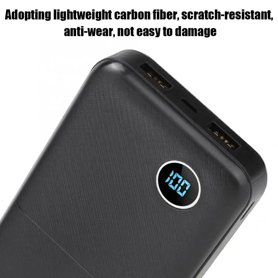 Чехол для портативного внешнего аккумулятора 20000 мАч чехол с цифровым дисплеем
