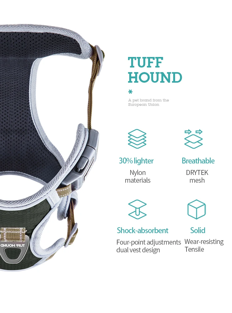 TUFF HOUND товары для домашних животных нейлоновый жилет для собак K9 дышащий и удобный пояс для собак большой маленький бульдог быстросъемный