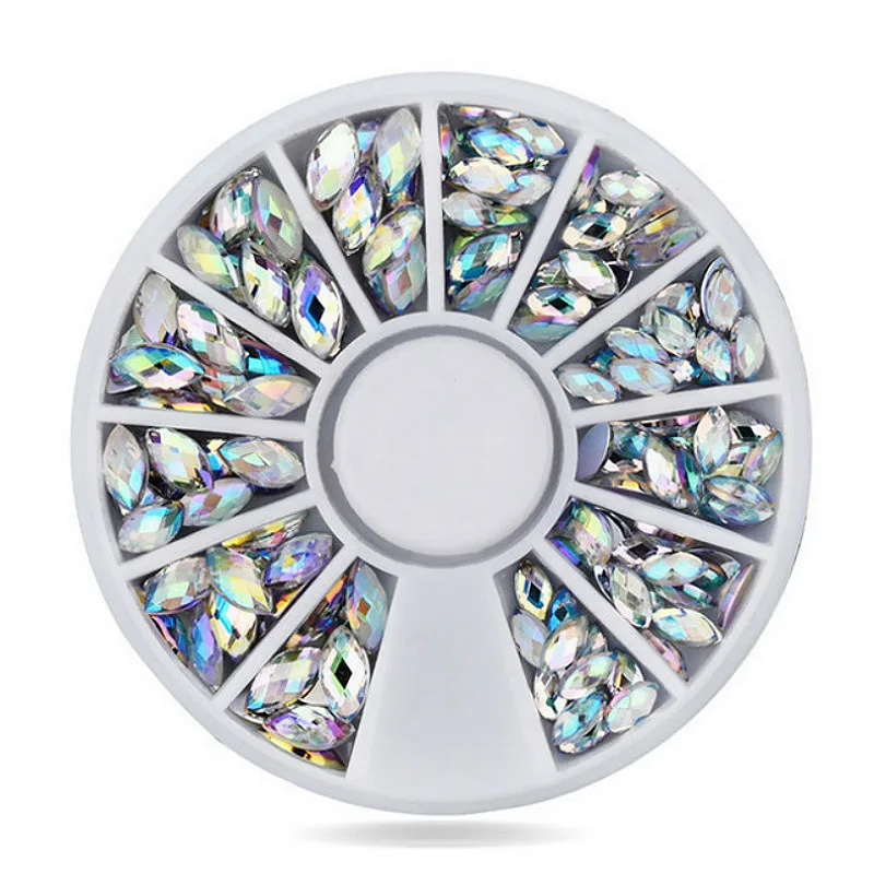 1 коробка Серебристые цветные блестящие стразы s Crystal AB без фиксации с плоской