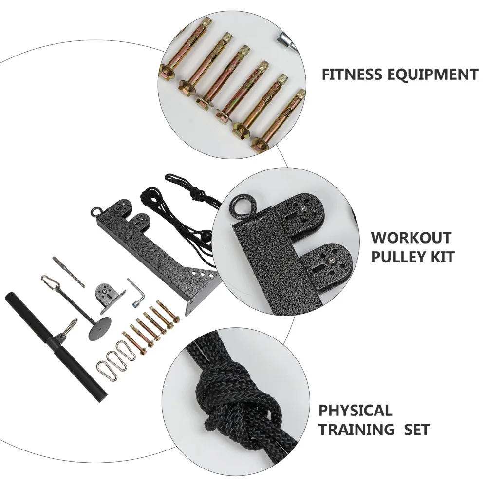 

1 Set of DIY Heavy-duty Pulley System Home Arm Muscle Training Equipment
