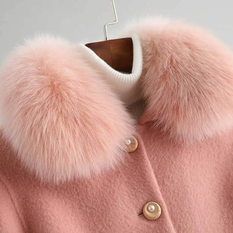 Пальто из натурального меха Женская подкладка кроличьего пальто 100% шерсти