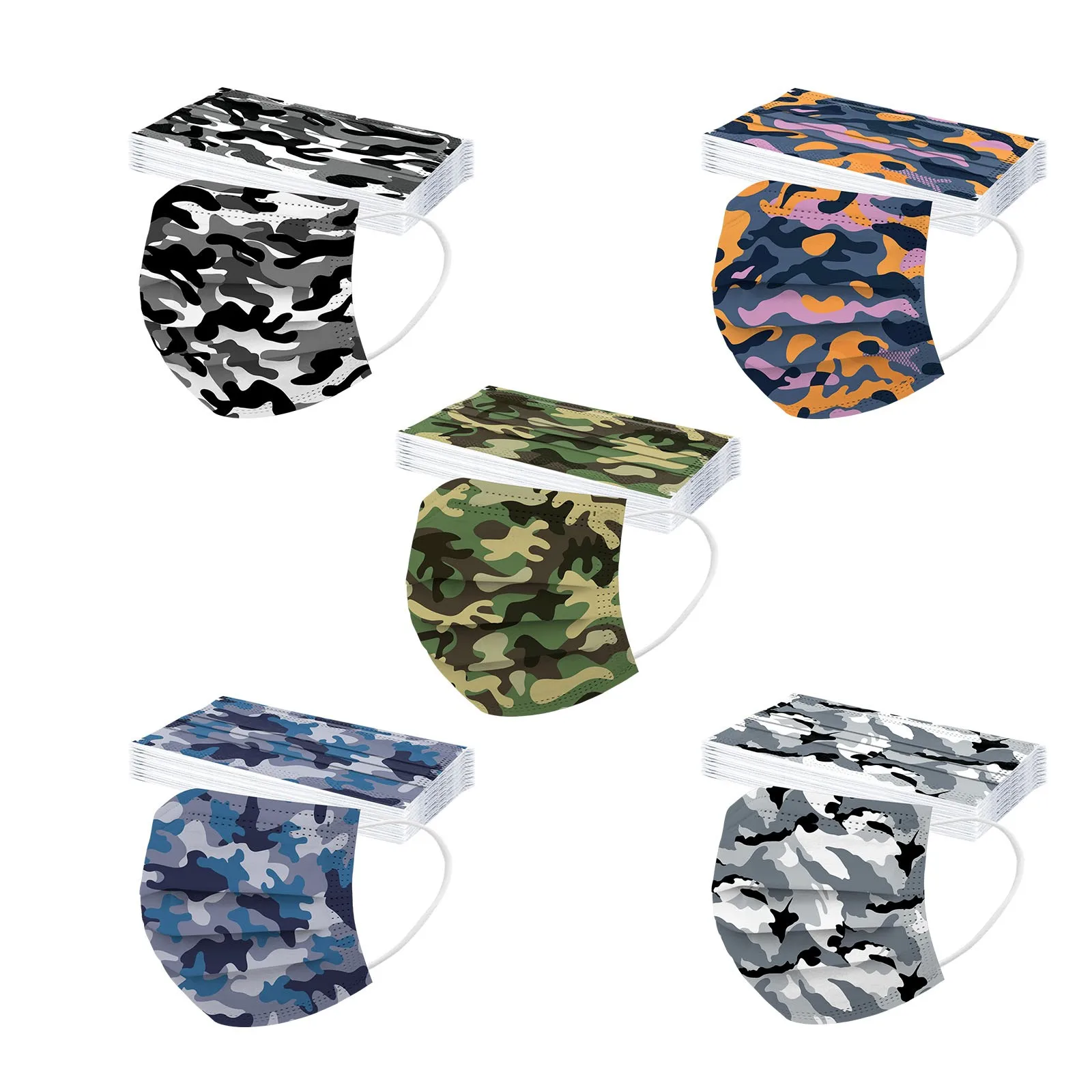 

Маска одноразовая трехслойная для взрослых, из нетканого материала, с ушными петлями и ушными петлями, для косплея на Хэллоуин, 50 шт., 2022