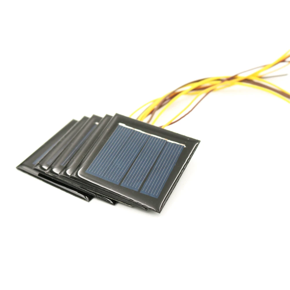 5 шт. X 2 в ма солнечная панель с 15 см удлиненным проводом стандартная зеркальная