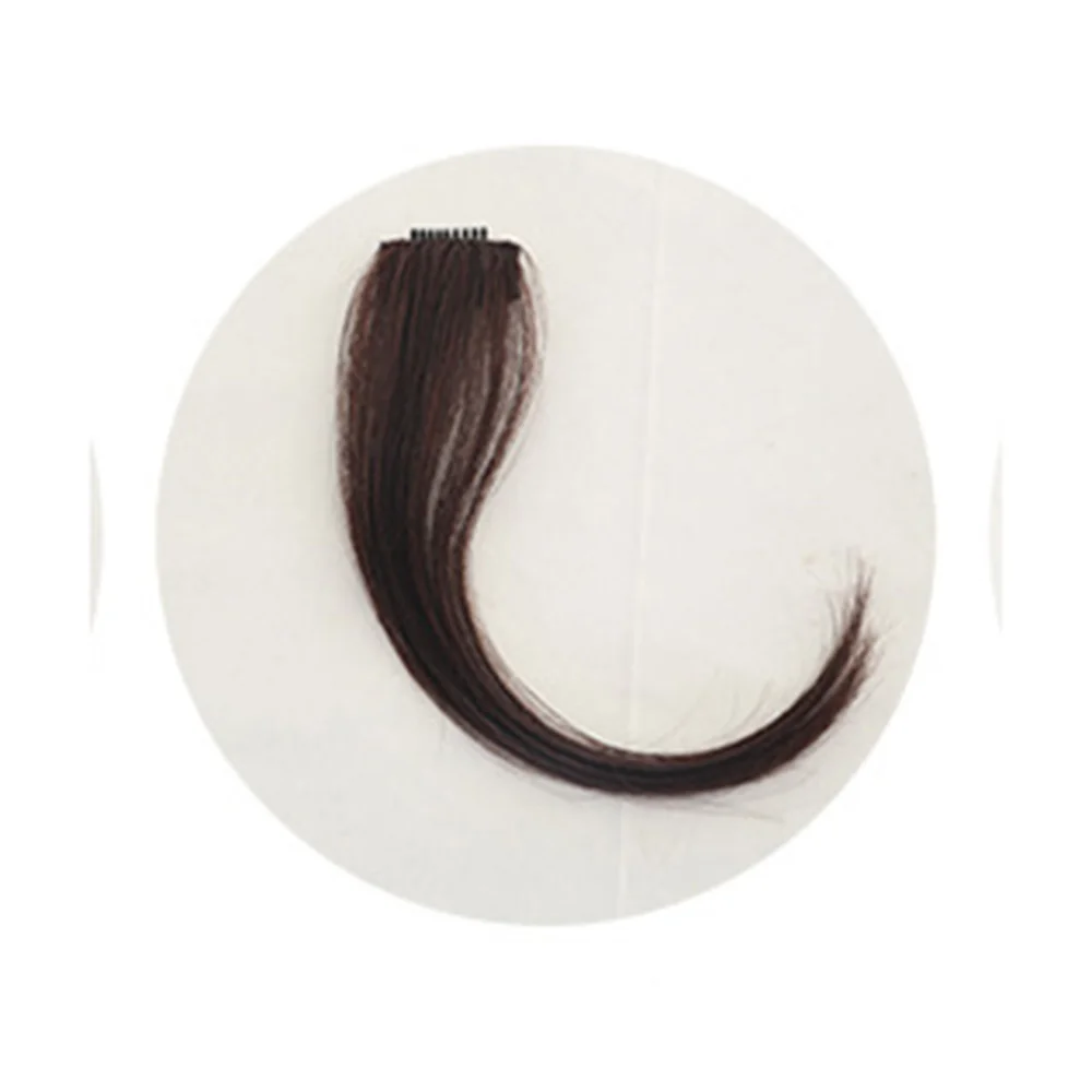 dark brown 1 шт. высококачественные заколки для волос с бахромой, накладные синтетические волосы на заколках спереди, аккуратные, хорошие аксессуары для укладки волос - Color: dark brown