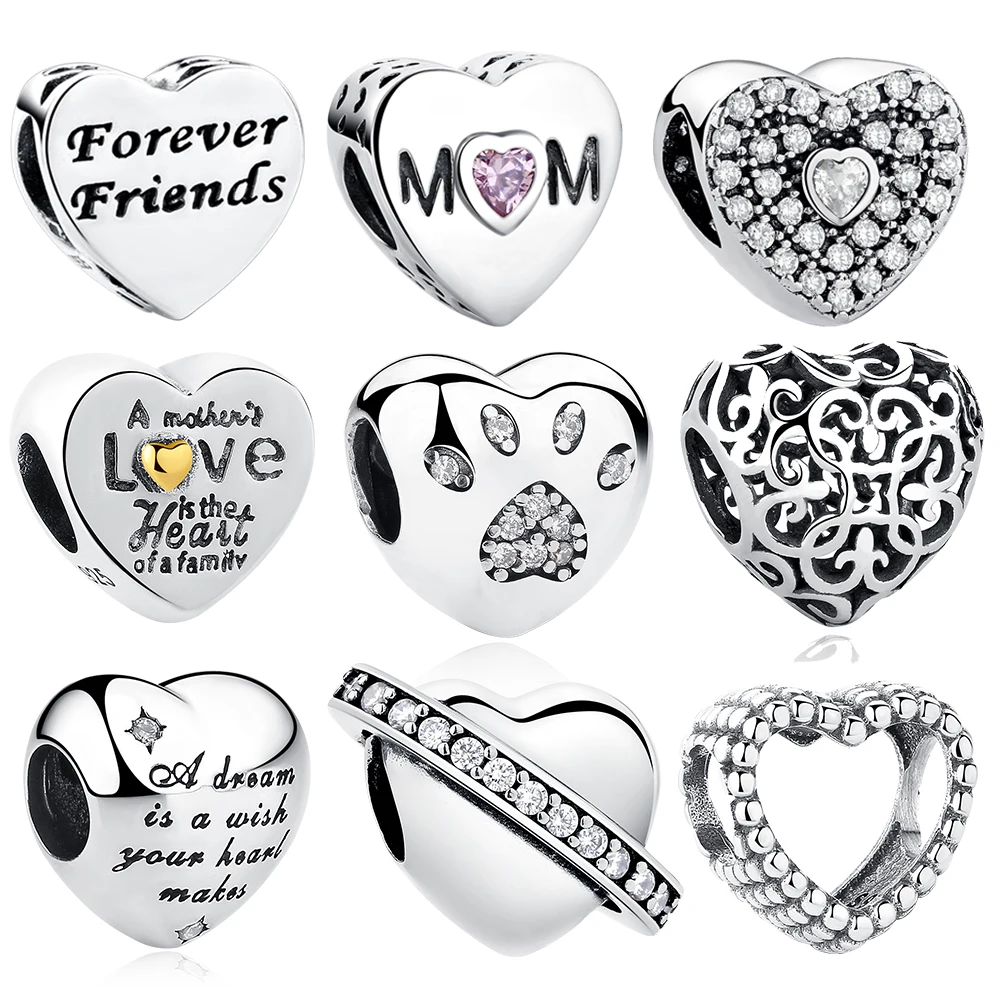 Модные 925 стерлингового серебра друзья навсегда бусины с украшением в виде